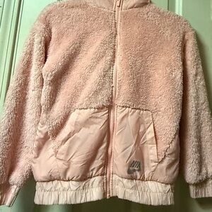 Nike ~ Hoodie ~ Girl’s ~ Medium ~ Pink ~ Sherpa ~ Full Zip ~ Jacket